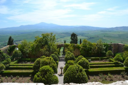 Piccolomini Gardens at Pienza in southern Tuscany